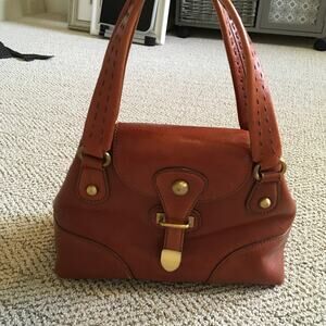 Preowned Maxx New York brown leather purse with brass hardware